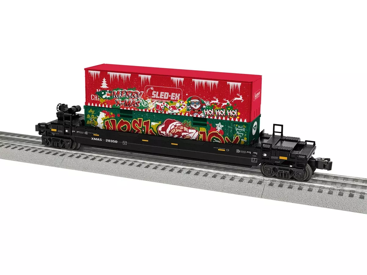 Lionel 2328350 Christmas Graffiti Maxi-Stack w/ Container Load O SCALE NEW