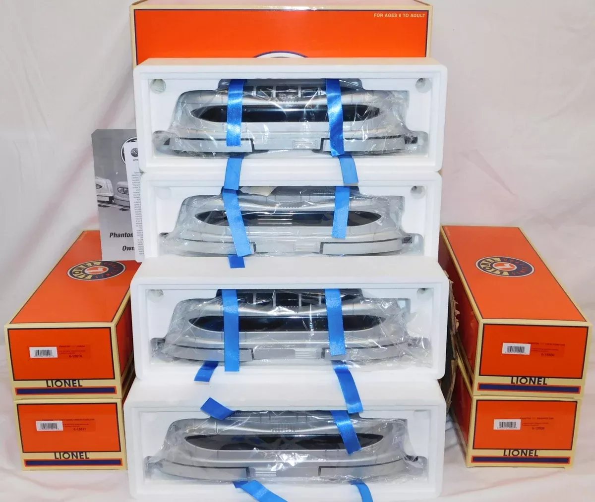 Lionel 6-15507 PHANTOM III Passenger 4car set lighted BLACK Pratts Hollow C-8 boxd