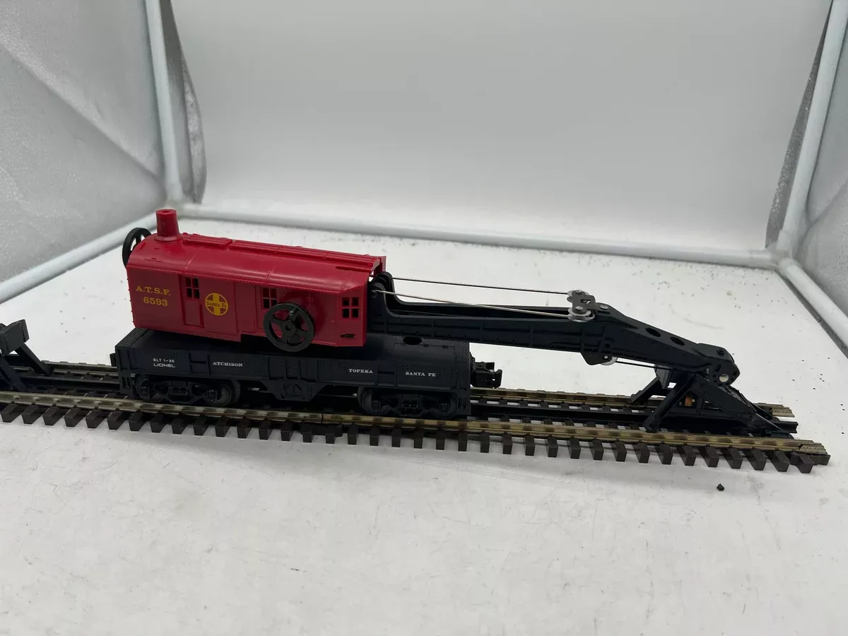 Lionel ATSF 6-6593 ATSF Red crane car O SCALE Like New