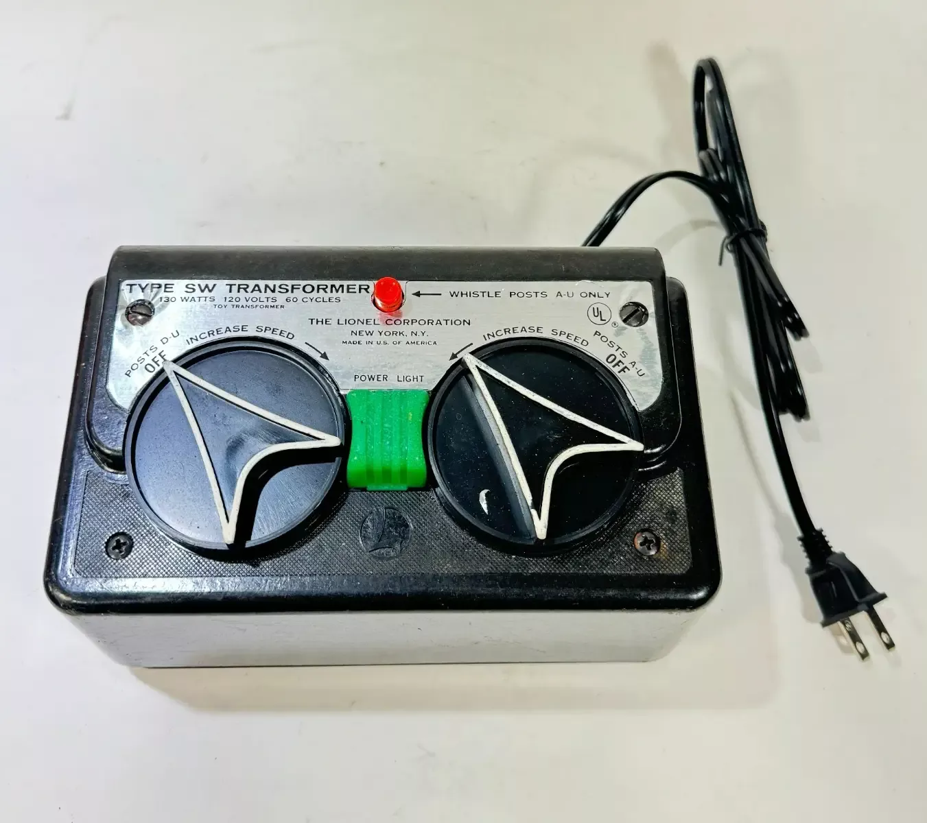 Lionel Used LIO-Type-SW-4 Type SW 130 Watts Output - 120 Volts - 60 Cycles Transformer AC