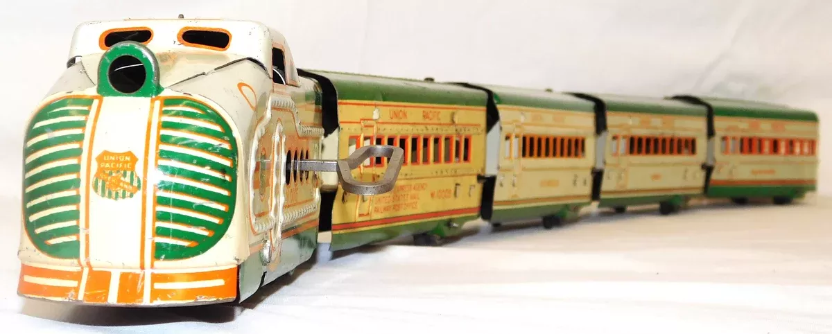 Marx M10005 Union Pacific passenger Set Green Cream Streamline UP windUp +USRPO