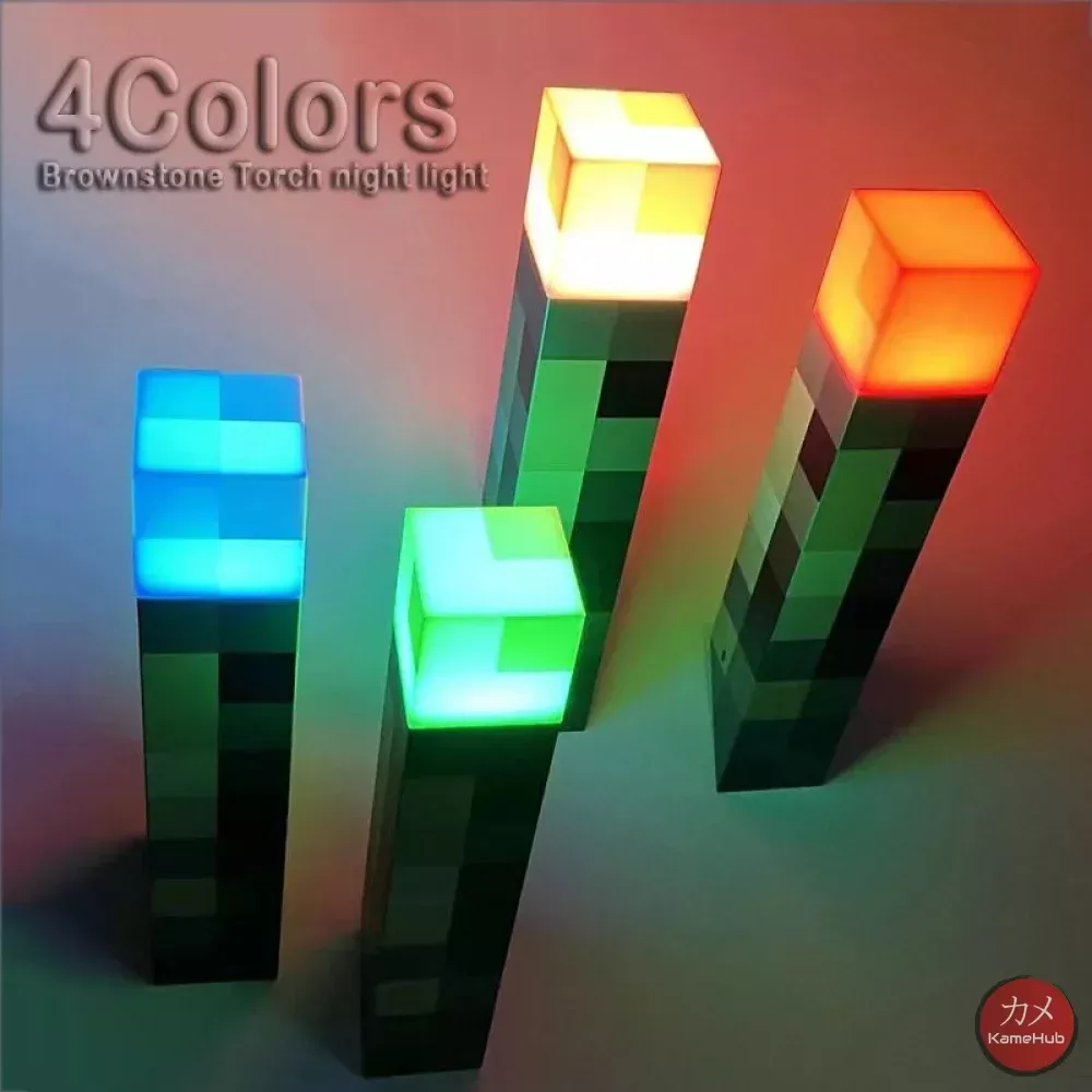 Minecraft - Torch / Night Lamp with 4 Color LED Light