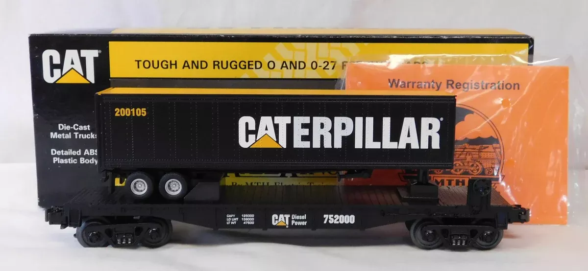 MTH 30-7697 Caterpillar Flat Car w/ 40' Trailer O gauge 2001 CAT TOFC C-8 train