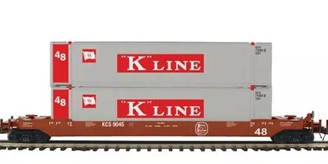 MTH Premier 20-92434C Kansas City Southern KCS K LINE HUSKY STACK CAR #9045 LIMITED O SCALE NEW NEW