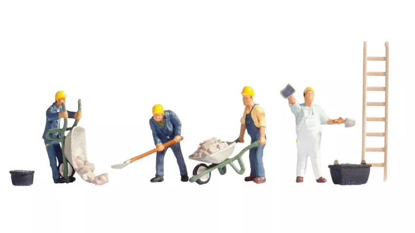 Noch 15055 HO Scale Masons with Accessories Set 2
