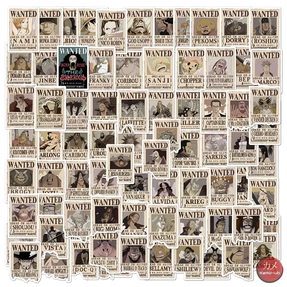 One Piece - Figurine Stickers Wanted Dead or Alive