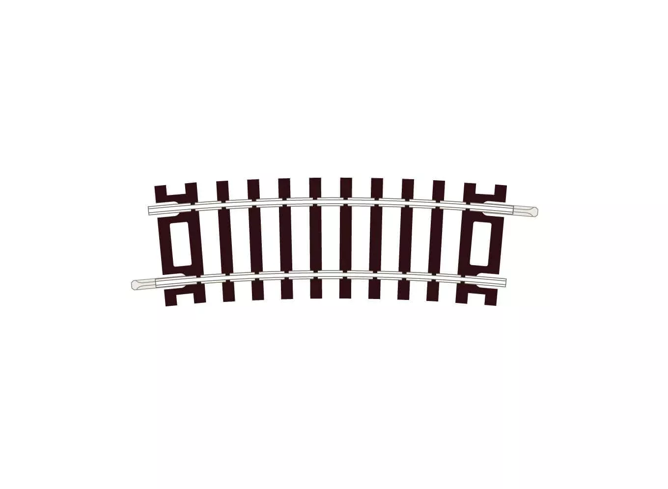 Peco HO ST227 Code 100 Half Curve Track, 2nd Radius