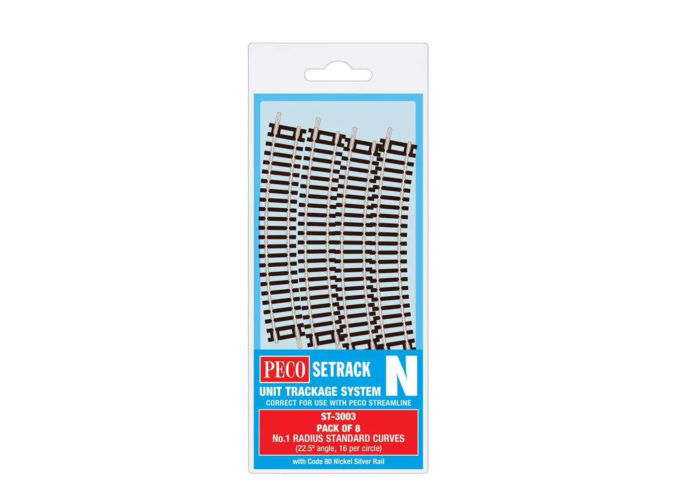 Peco N ST3003 Code 80 Standard Curve Track, 1st Radius (8)