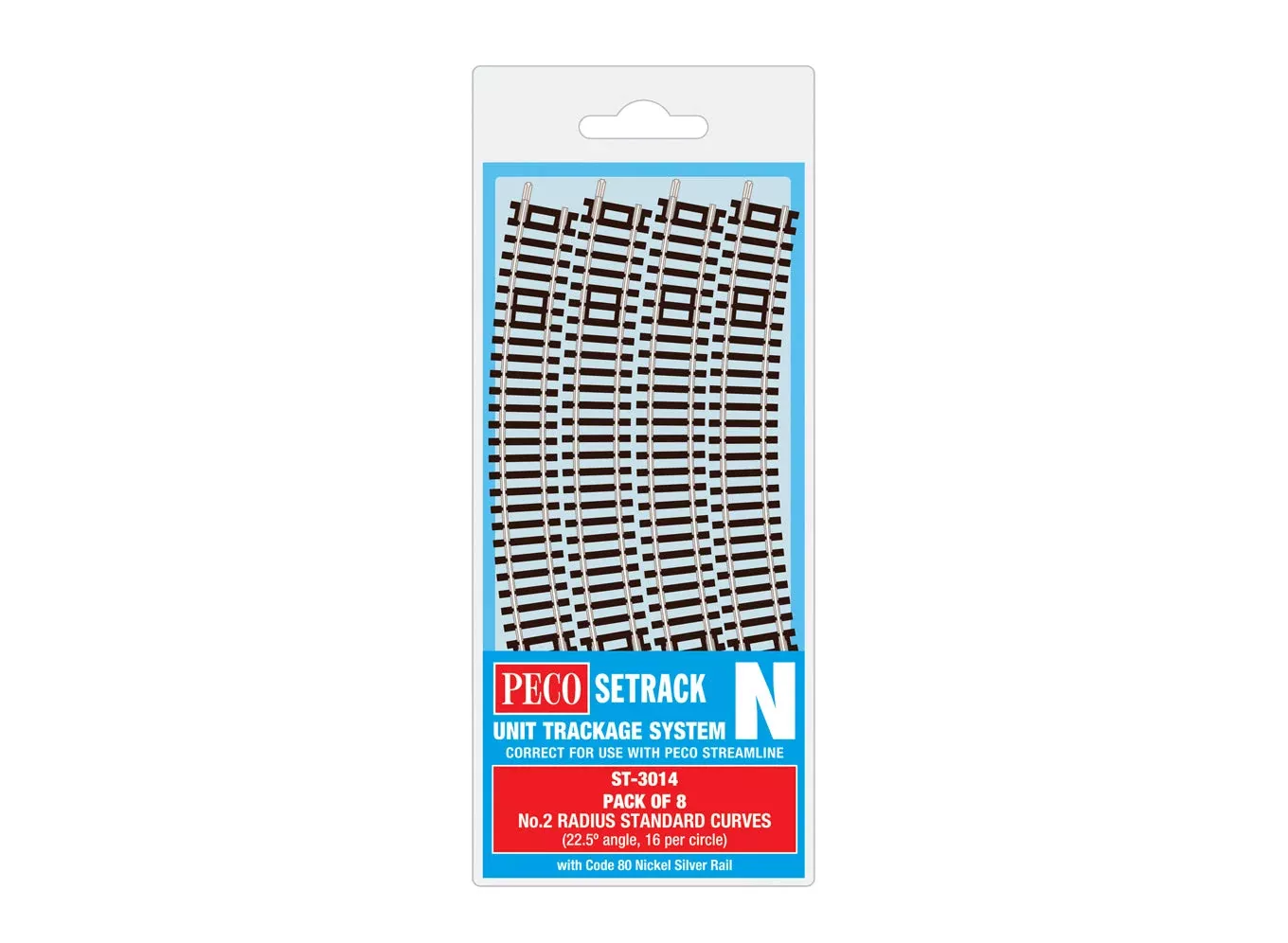 Peco N ST3014 Code 80 Standard Curve Track, 2nd Radius (8)