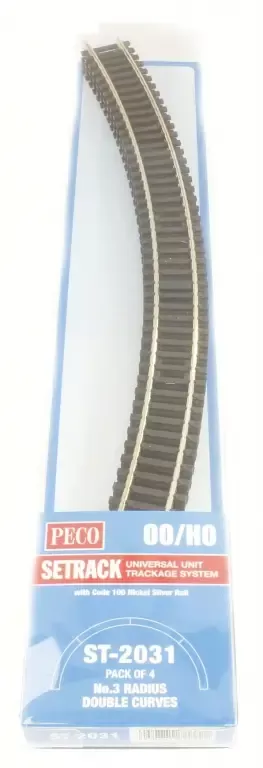 Peco ST2031 ST-2031 HO Code 100 Double 45 Degree Curved Section (4pcs)