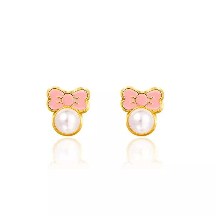 Pink Chic Bow Cutie Stud Earrings