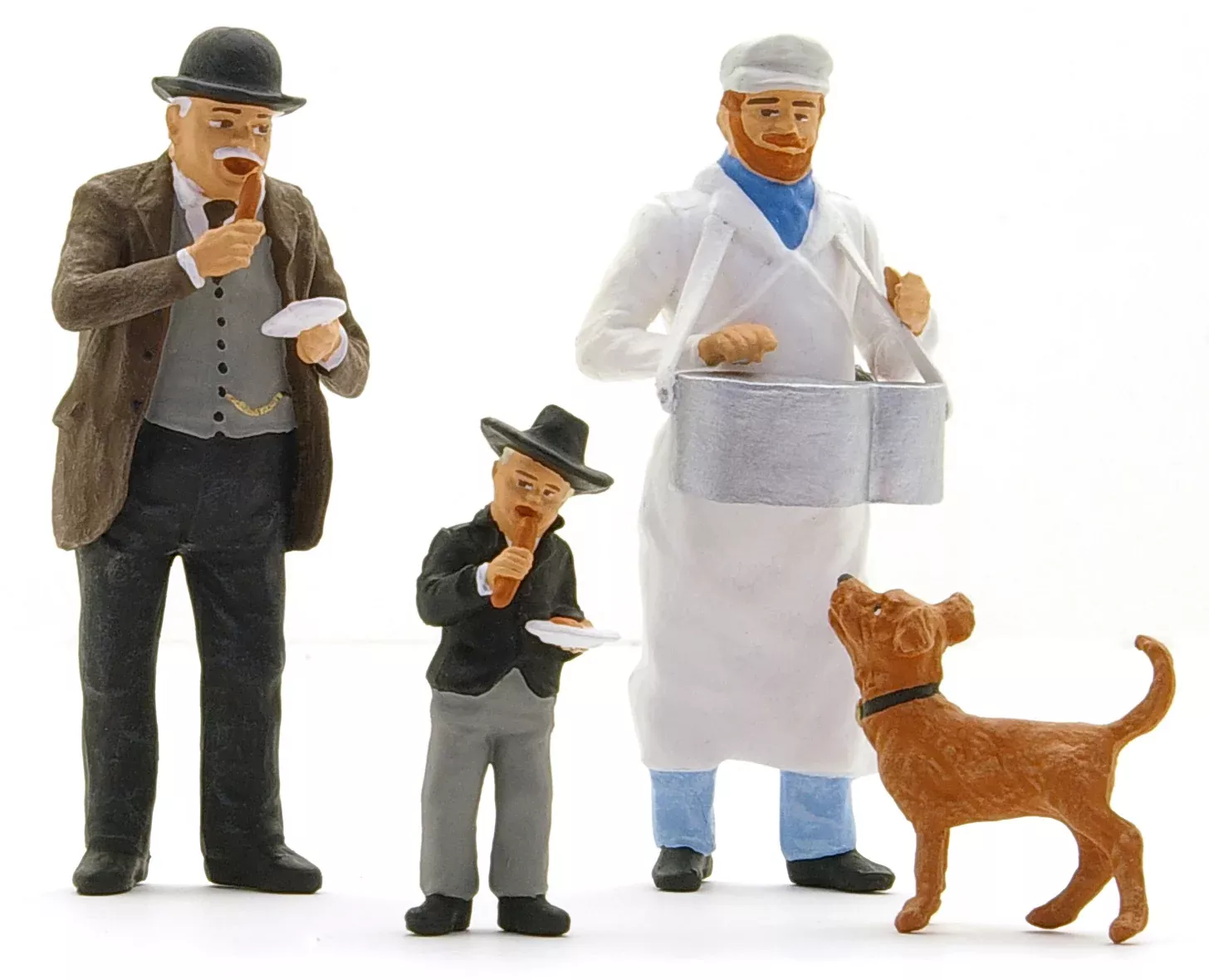 Preiser 45059 G Scale Sausage Vendor & Customers pkg(4)
