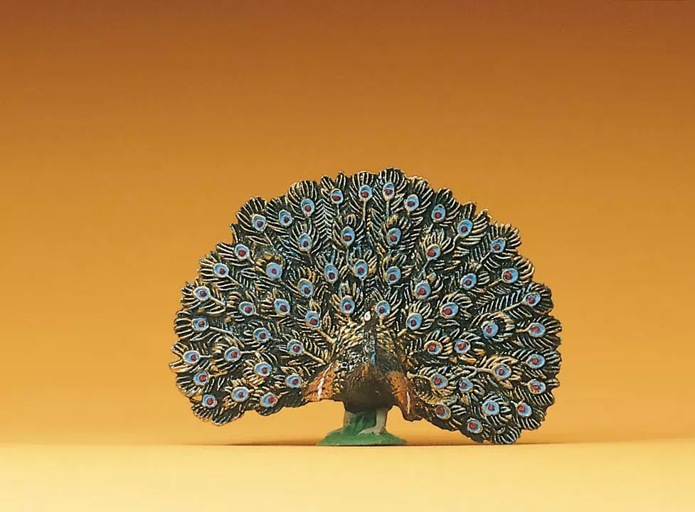 Preiser 47088 1:25 Scale Peacock Displaying Tail Feathers Figure