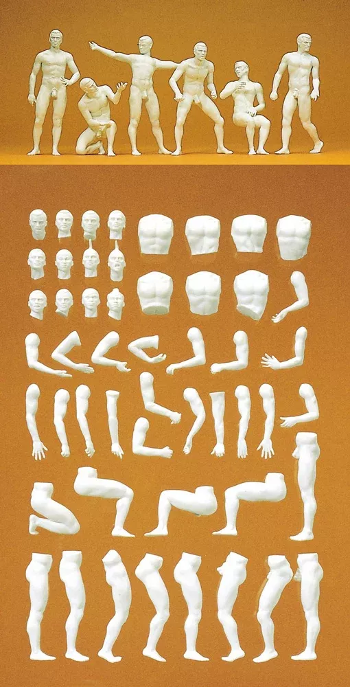 Preiser 58000 1:25 Scale Adam Male Customizing Figure Kit