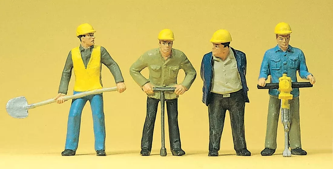 Preiser 63065 I Scale Track Workers Painted Figure Set