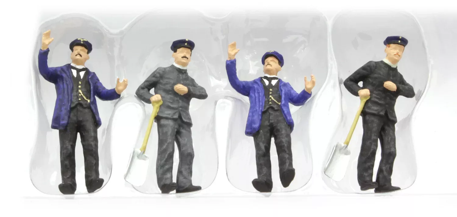 Preiser 65305 O Scale 1900 Loco Engineers & Firemen Set (4)