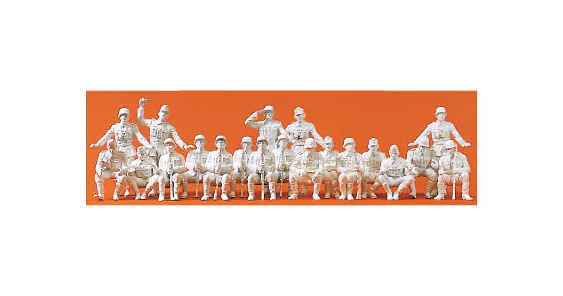 Preiser 72503 1/72 Panzer Grenadiers Unpainted Figures