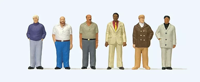 Preiser 74014 1:100 Scale Standing Men Figures, 6-Pack