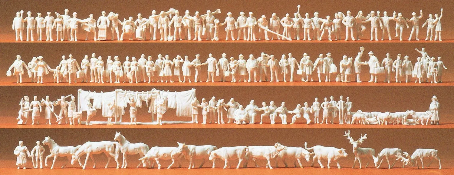 Preiser 79000 N Scale Unpainted Assorted Figure Set