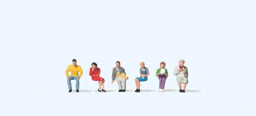 Preiser 79013 N Scale Seated People Figure Set