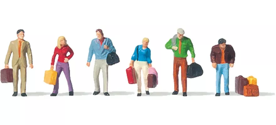 Preiser 79018 N Scale Walking Passengers Figure Set