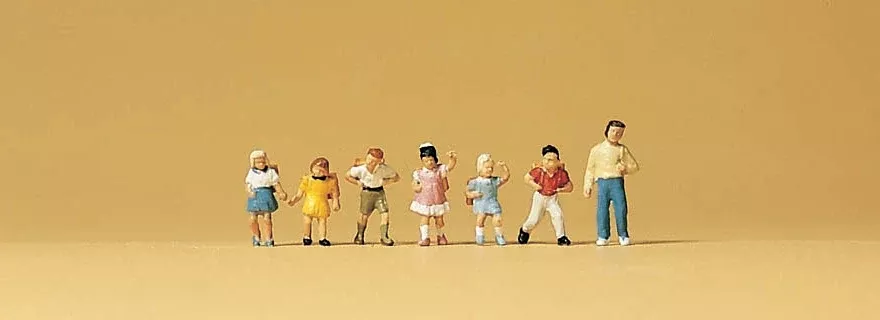 Preiser 79043 N Scale School Children Figure Set pkg(7)