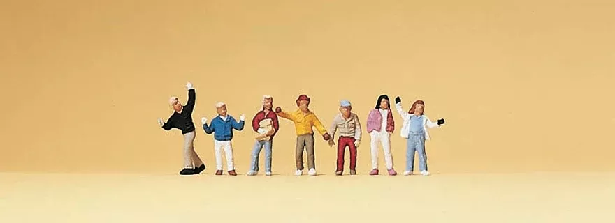 Preiser 79044 N Scale Children Figure Set pkg(7)