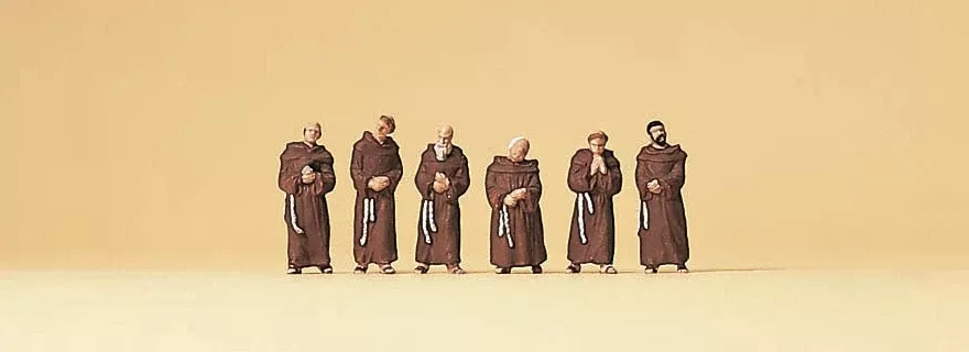 Preiser 79045 N Scale Franciscan Friars Figure Set pkg(6)