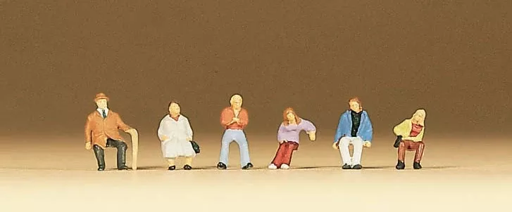 Preiser 79054 N Scale Seated Couples on Benches Set