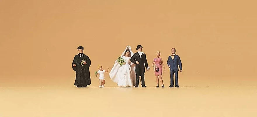 Preiser 79057 N Scale Protestant Wedding Group pkg(6)