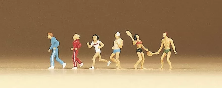 Preiser 79076 N Scale Joggers & Badminton Players Set