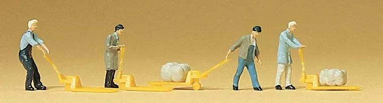 Preiser 79081 N Scale Delivery Men with Loads Set