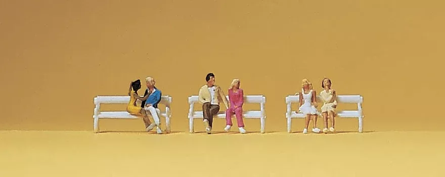 Preiser 79092 N Scale Seated Couples Figure Set