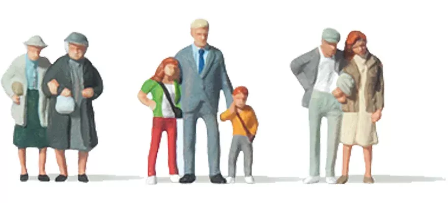 Preiser 79095 N Scale Shopping Promenade Figure Set