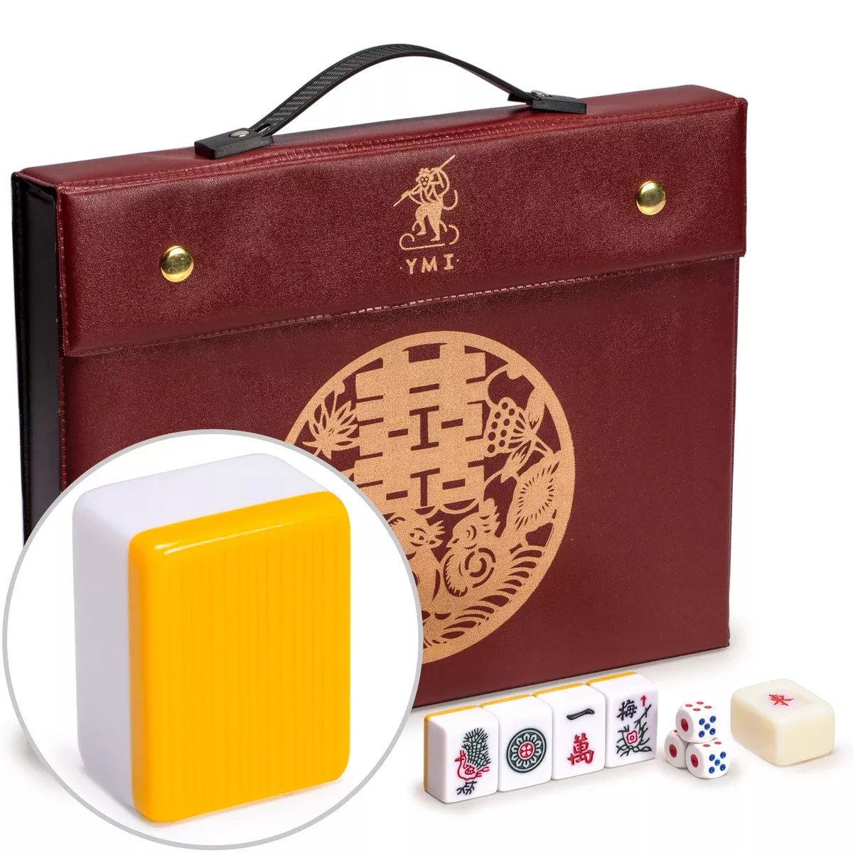 Professional Chinese Mahjong Game Set, "Rouge Prestige" - 146 Medium Size Tiles