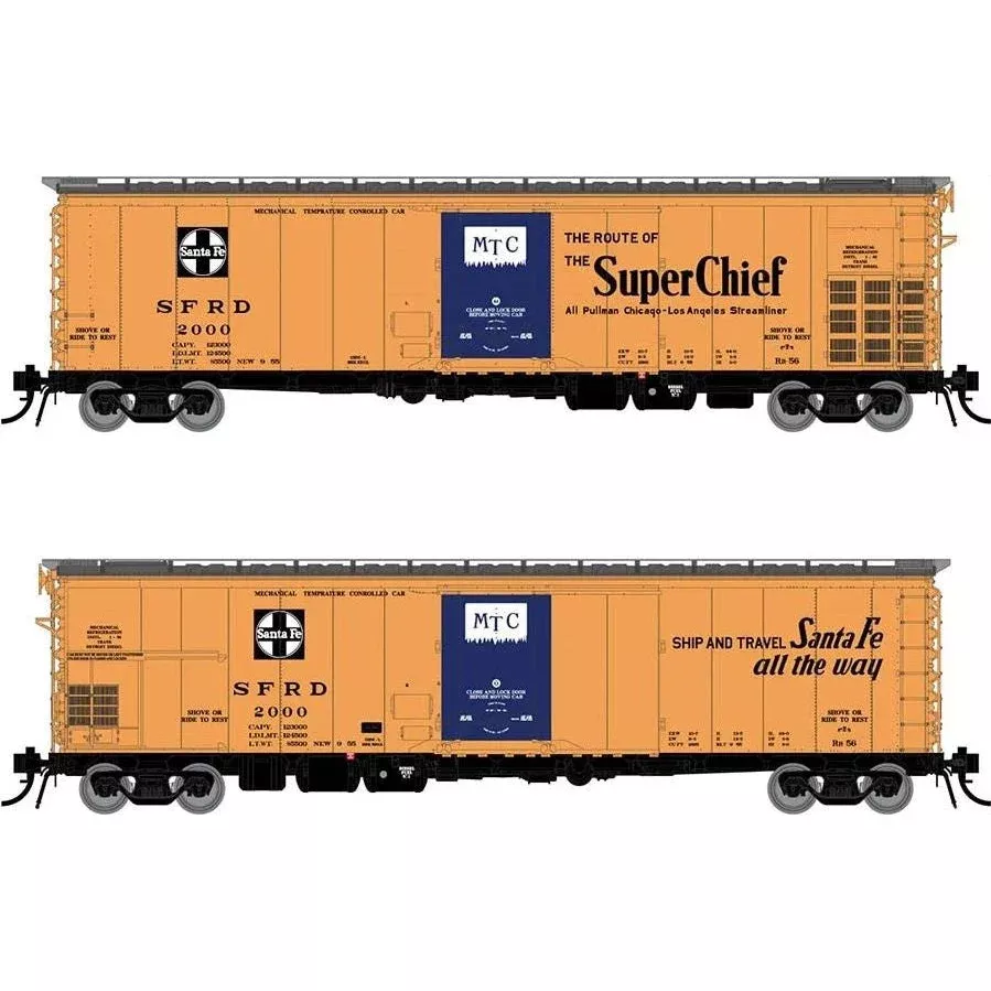 Rapido, 156001, HO Scale, RR-56, Mechanical Reefers, Santa Fe, Super Chief Slogan, 4 Pack