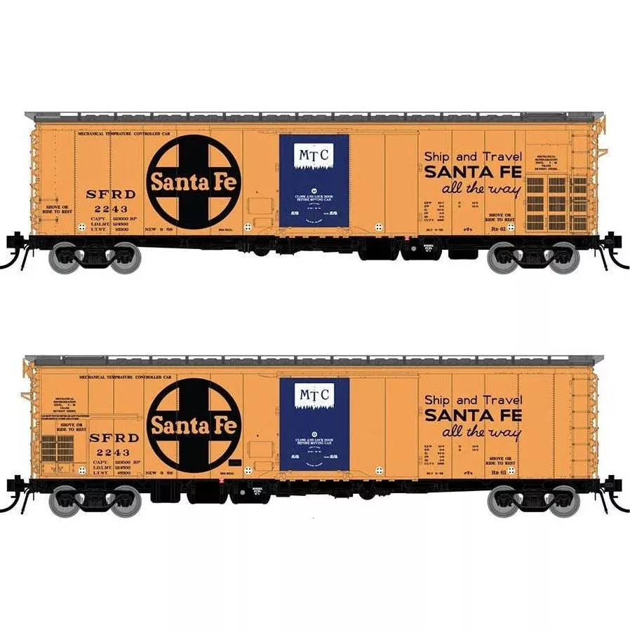 Rapido, 156010, HO Scale, RR-61, Mechanical Reefers, Santa Fe All The Way Slogan, (4-Pack)