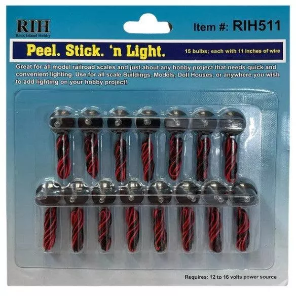 RIH511 - Peel Stick 'n Light 15 pieces Bulb