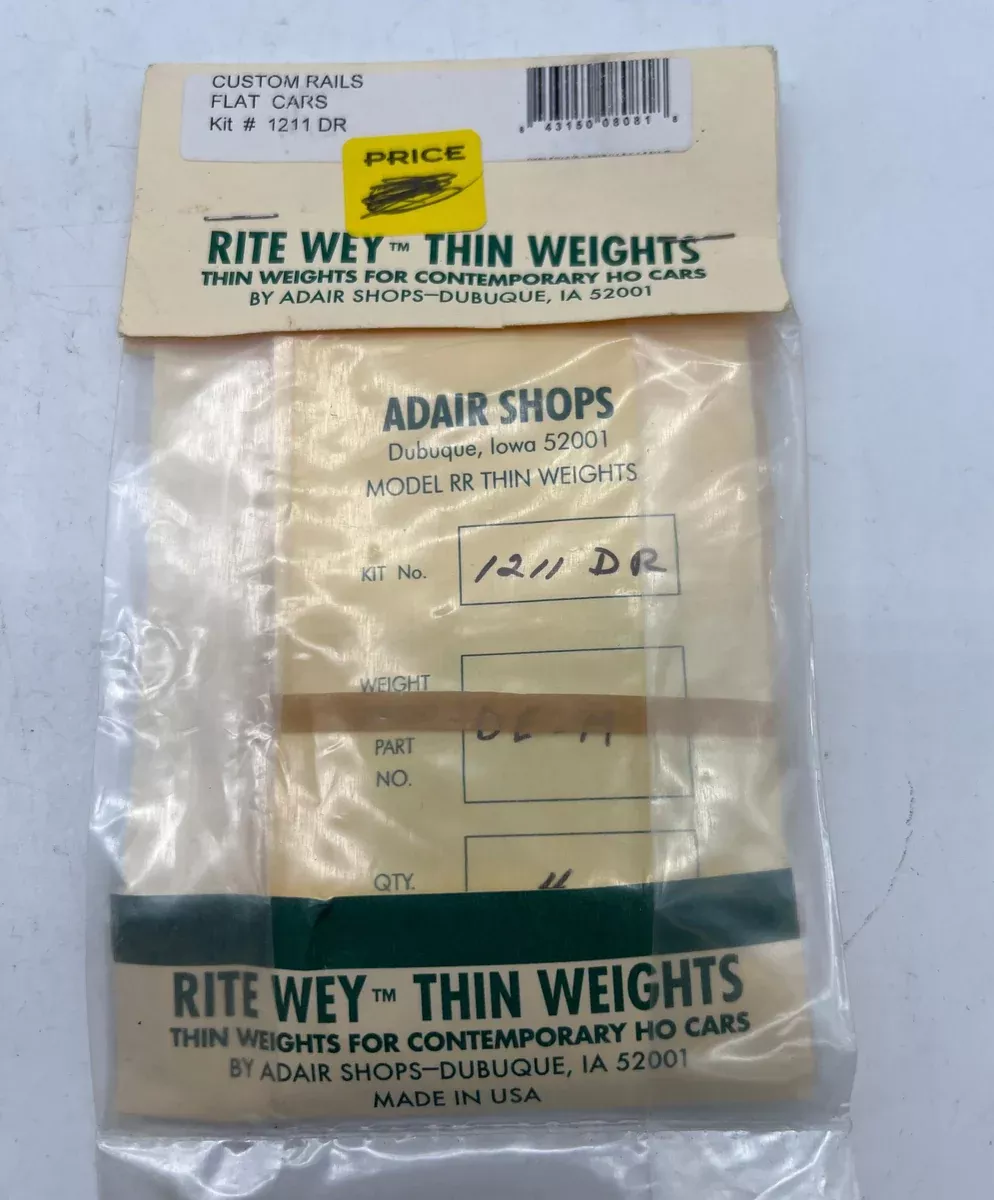 Rite Wey 1211 DRAdair Shops Thin Weights Custom Rails Flat Car Kit HO SCALE NEW