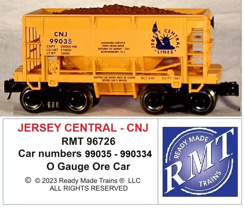 RMT 96726 O CNJ/JERSEY CENTRAL Ore Car