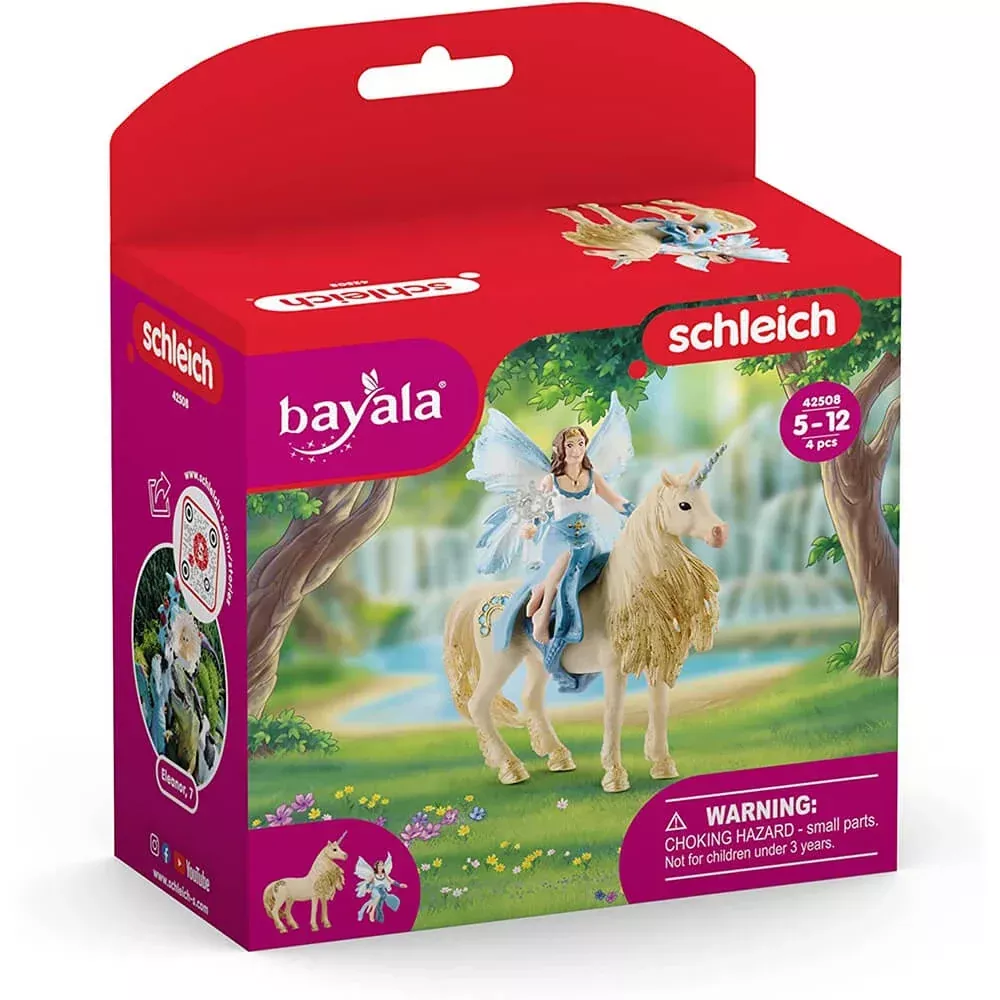 Schleich Eyela Riding on Golden Unicorn Playset