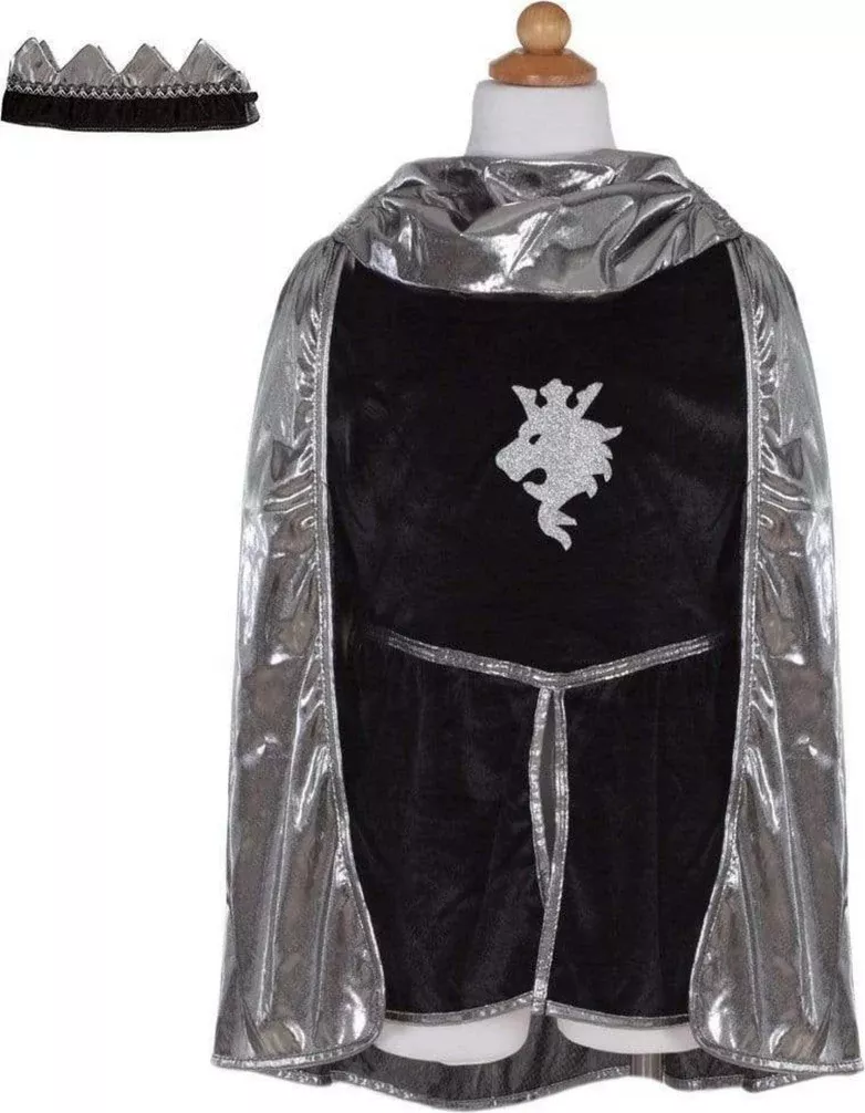 Silver Knight with Tunic, Cape, & Crown - Size 5-6