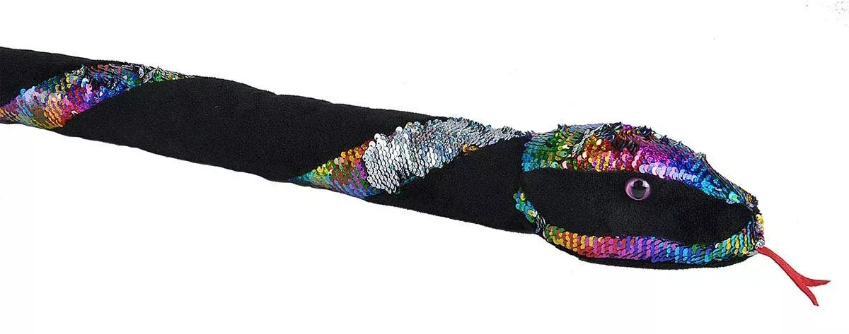 Snake Plush- Sequin Rainbow Twist - 54"