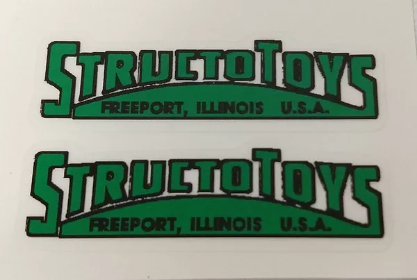 Structo pair of door decals Green for Structo tow trucks etc.