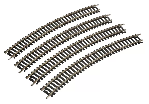 Walthers 433-3000 HO 18" Radius Curve 4-Pack- Code 100 Nickel Silver