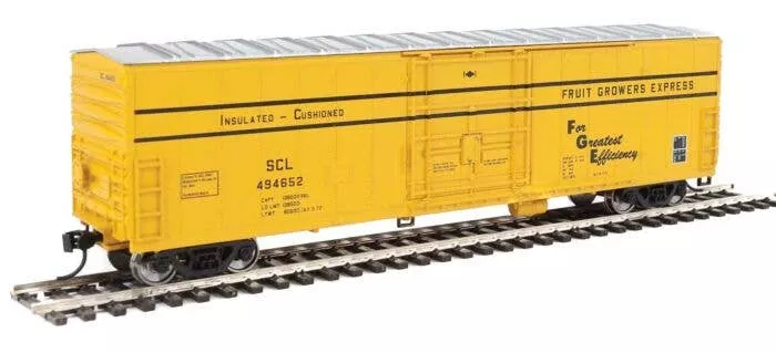 Walthers 910-2035 SEABOARD COAST LINE 50' Fruit Growers Express FGE Insulated Boxcar Mainline Yellow, Black Stripes #494652 HO Scale NEW