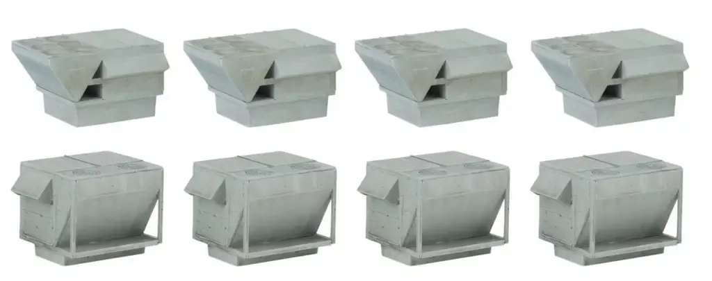 Walthers 933-4077 HVAC Units -- Kit - 4 Each of 2 Styles