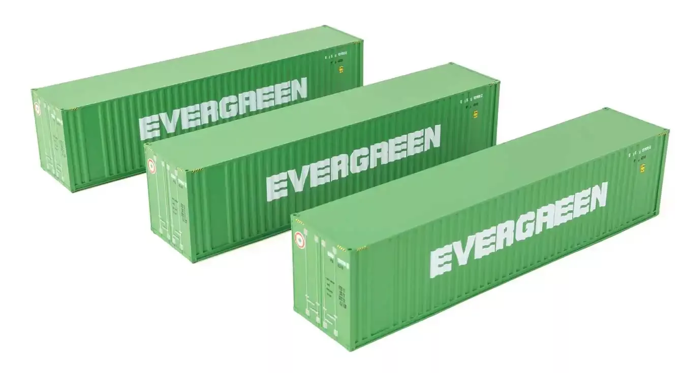 Walthers 949-18200 HO 40' Flat Panel Container - 3-Pack Evergreen