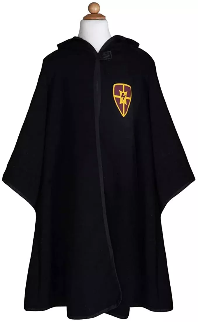 Wizard Cloak with Glasses - Black - Size 7-8